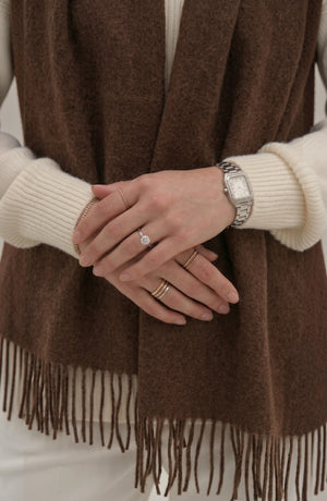 LORVENES Pure Wool Solid Scarf