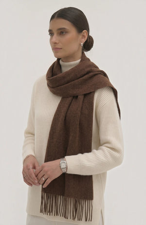 LORVENES Pure Wool Solid Scarf