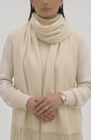 LORVENES Pure Wool Solid Scarf