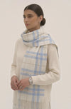 Retro blue and white checkered
