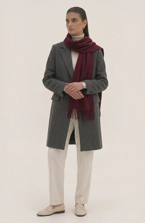 LORVENES Pure Wool Solid Scarf