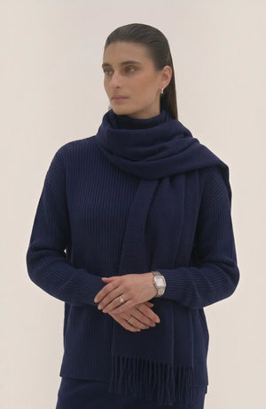 LORVENES Pure Wool Solid Scarf