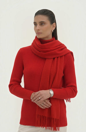 LORVENES Pure Wool Solid Scarf