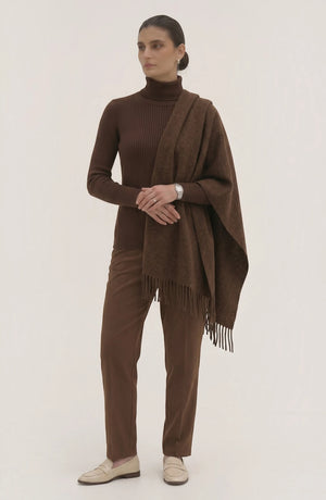 LORVENES Pure Wool Solid Scarf