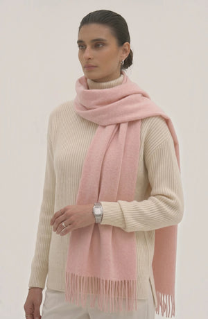 LORVENES Pure Wool Solid Scarf
