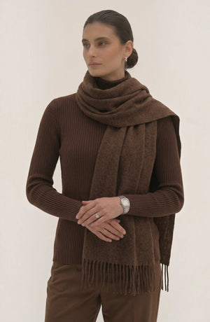 LORVENES Pure Wool Solid Scarf