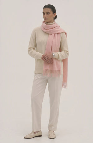LORVENES Pure Wool Solid Scarf