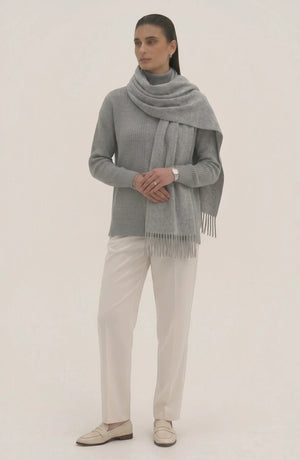 LORVENES Pure Wool Solid Scarf