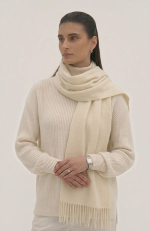 LORVENES Pure Wool Solid Scarf