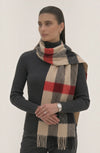 Black and red camel plaid