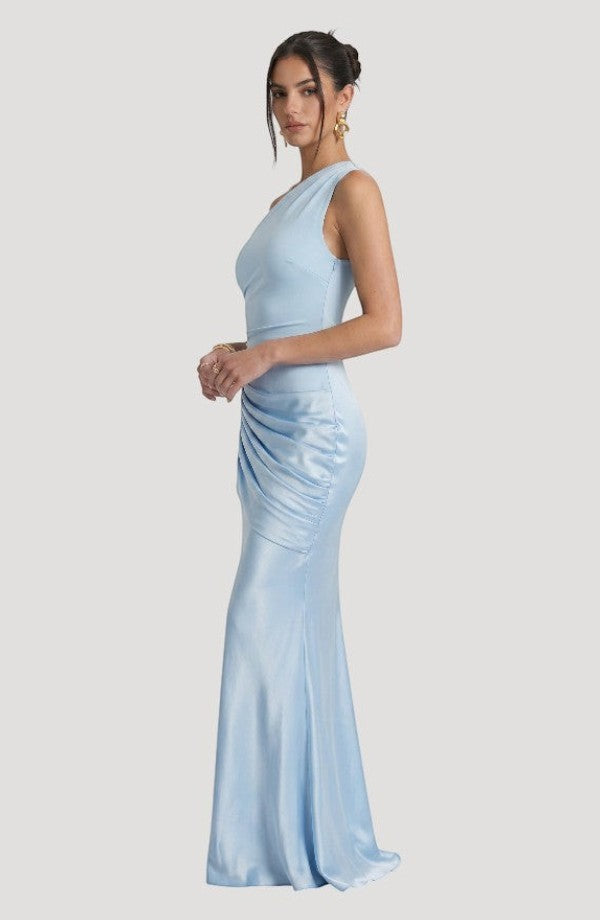 LORVENES fishtail bodycon dress in black, form-fitting silhouette with a sleek, elegant design perfect for evening wear