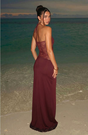 LORVENES glitter party dress featuring a sleeveless design with shimmering fabric and a fitted silhouette for festive occasions.