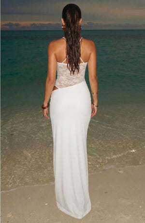 LORVENES glitter party dress with sparkling fabric, sleeveless design, and a fitted silhouette perfect for festive occasions.