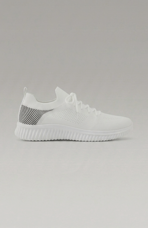 LORVENE Polar Crest sneakers with white soles and navy blue mesh upper, showcasing stylish athletic footwear design.