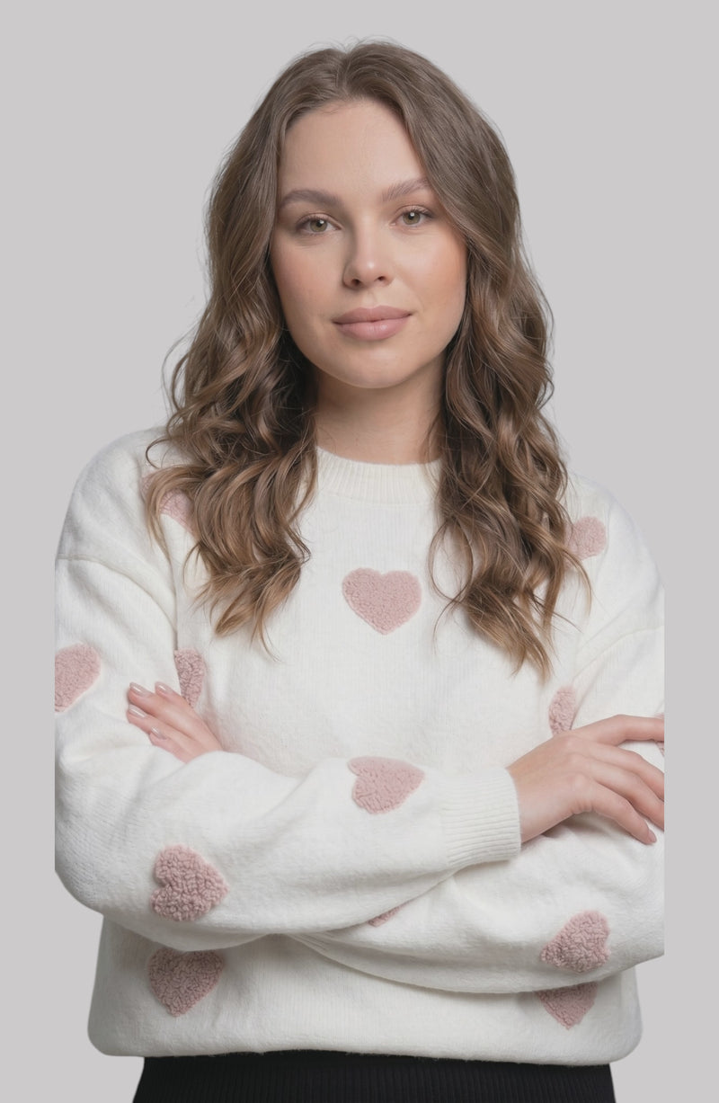 LORVENE Luxe Comfort Sweater in cozy knit, shown from bottom left pose, featuring a relaxed fit and soft fabric.