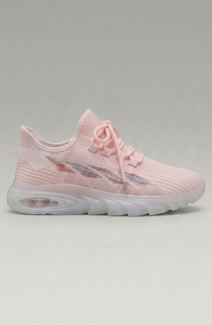 LORVENE Cloud Ease sneakers shown from a bottom-left angle, featuring white soles and stylish design details.