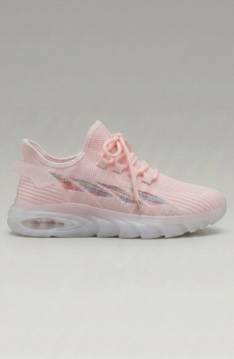 LORVENE Cloud Ease sneakers shown from a bottom-left angle, featuring white soles and stylish design details.