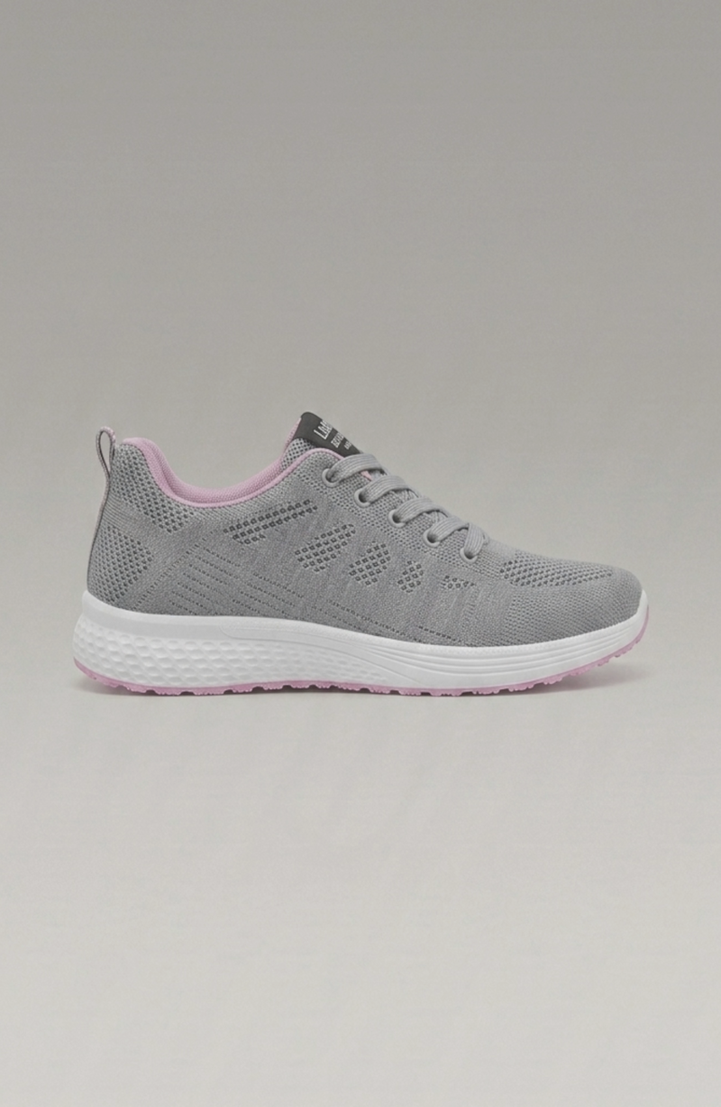 LORVENE Pure Storm sneakers shown from the bottom left angle, featuring sleek design and white sole details.