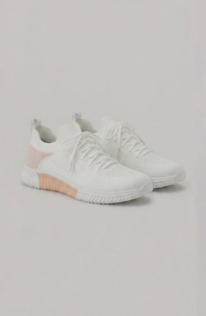 LORVENE Polar Crest sneakers showing the textured rubber sole and stylish design in a close-up image.