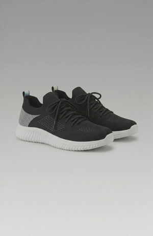 LORVENE Polar Crest sneakers showing the textured rubber sole and stylish design in a close-up view.