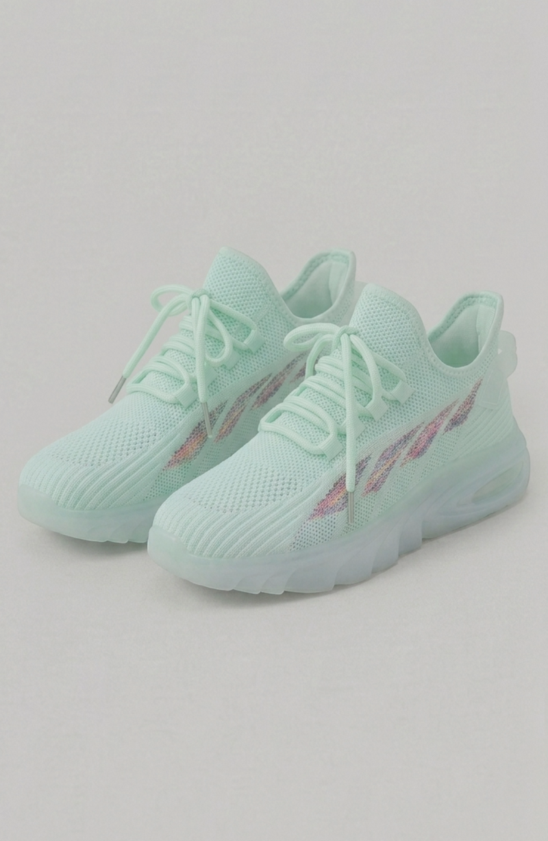 LORVENE Cloud Ease sneakers showing the bottom right side with white soles and sleek navy blue upper, casual athletic style.