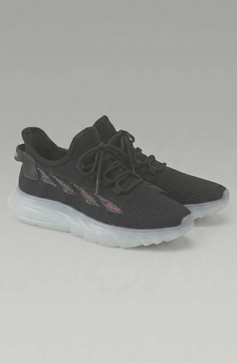 LORVENE Cloud Ease sneakers shown from a bottom right angle, featuring white and gray athletic shoes with cushioned soles.