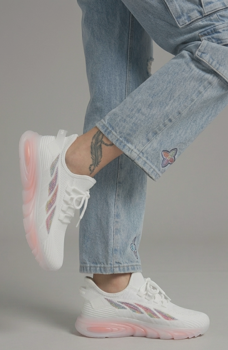 LORVENE Cloud Ease sneakers shown in a top-right pose, featuring a sleek design and comfortable fit for casual wear.