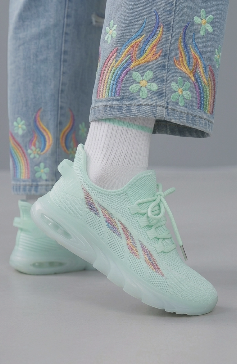 LORVENE Cloud Ease sneakers showing the top right view with white and gray design, featuring cushioned sole and stylish laces