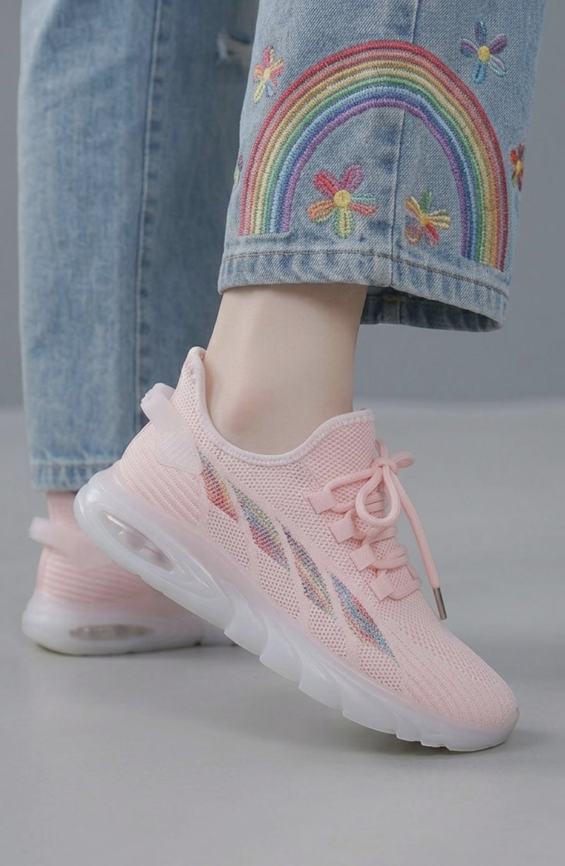 LORVENE Cloud Ease sneakers in a top right pose, showcasing the stylish design and comfortable fit of the athletic footwear.