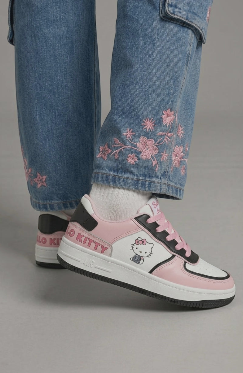 LORVENE Luxe Edge sneakers with sleek design, white and black color blocking, and comfortable rubber soles.