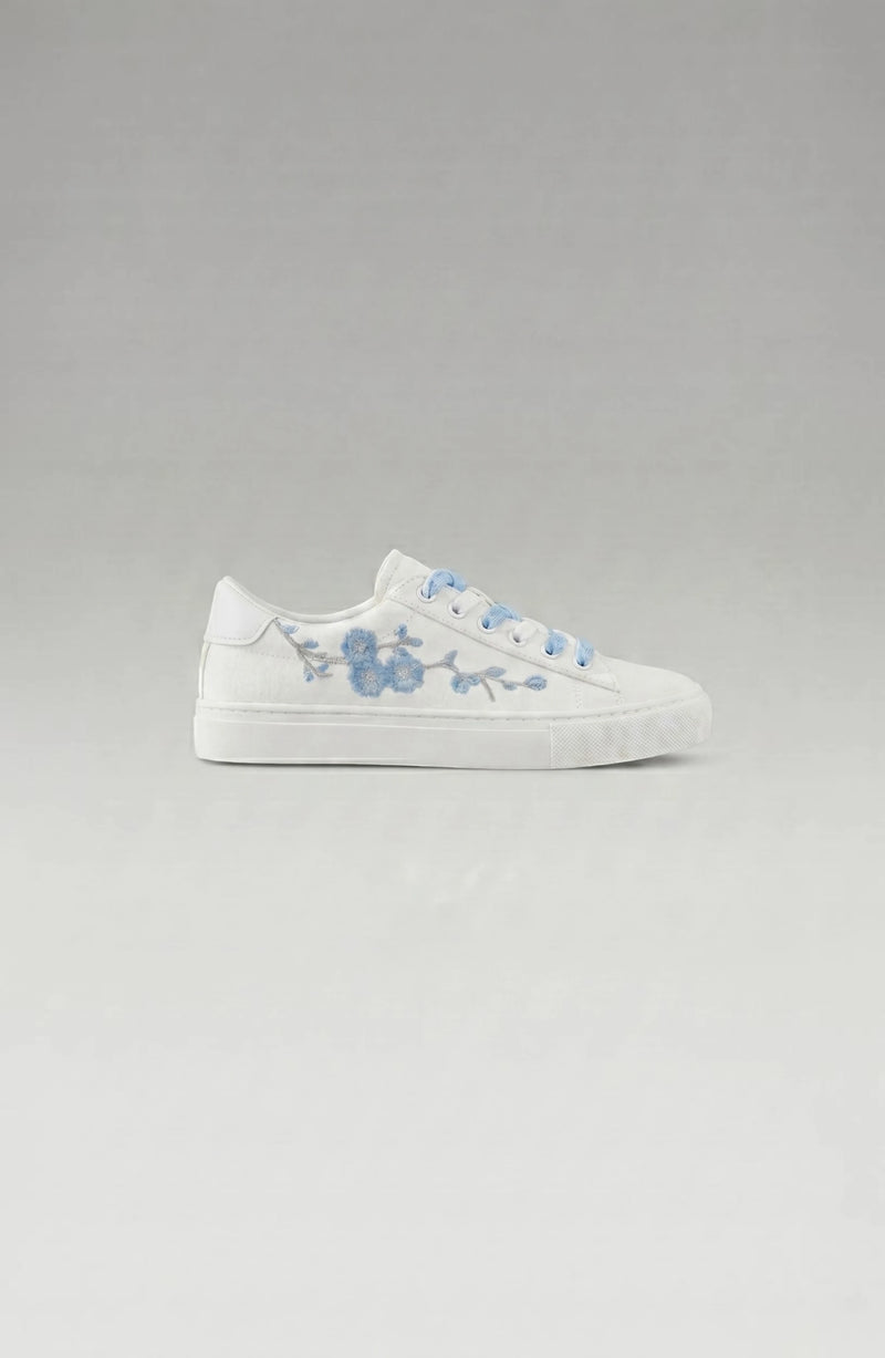 LORVENE Crystal Tone sneakers showing the back view with matching design and crystal accents on a neutral background.