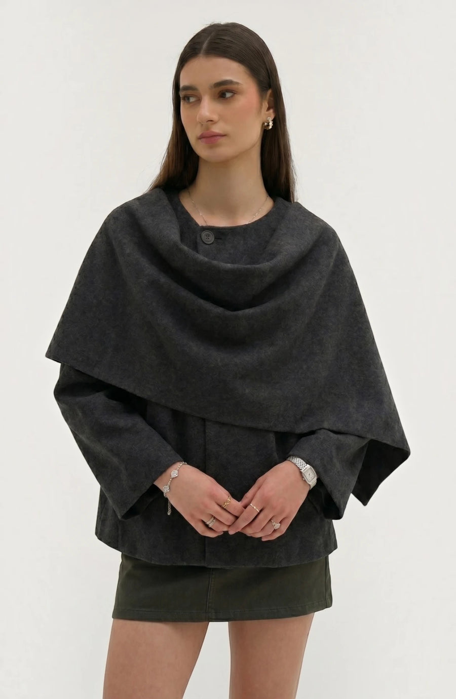 LORVENE Cozy Blanket Shawl draped over a sofa, soft and warm with plush fabric, perfect for relaxing and staying comfortable.