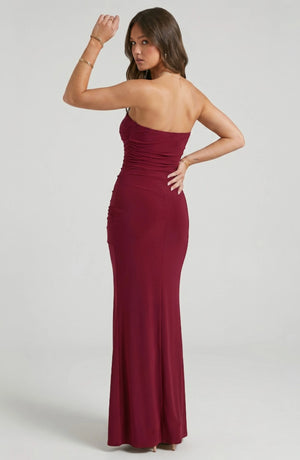 LORVENE Starry Luxe Dress shown from the back, featuring elegant fabric and stylish design perfect for evening wear.