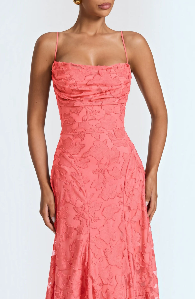 LORVENES sexy flowy bridal dress with elegant fabric and flowing design, perfect for wedding ceremonies and special occasions.