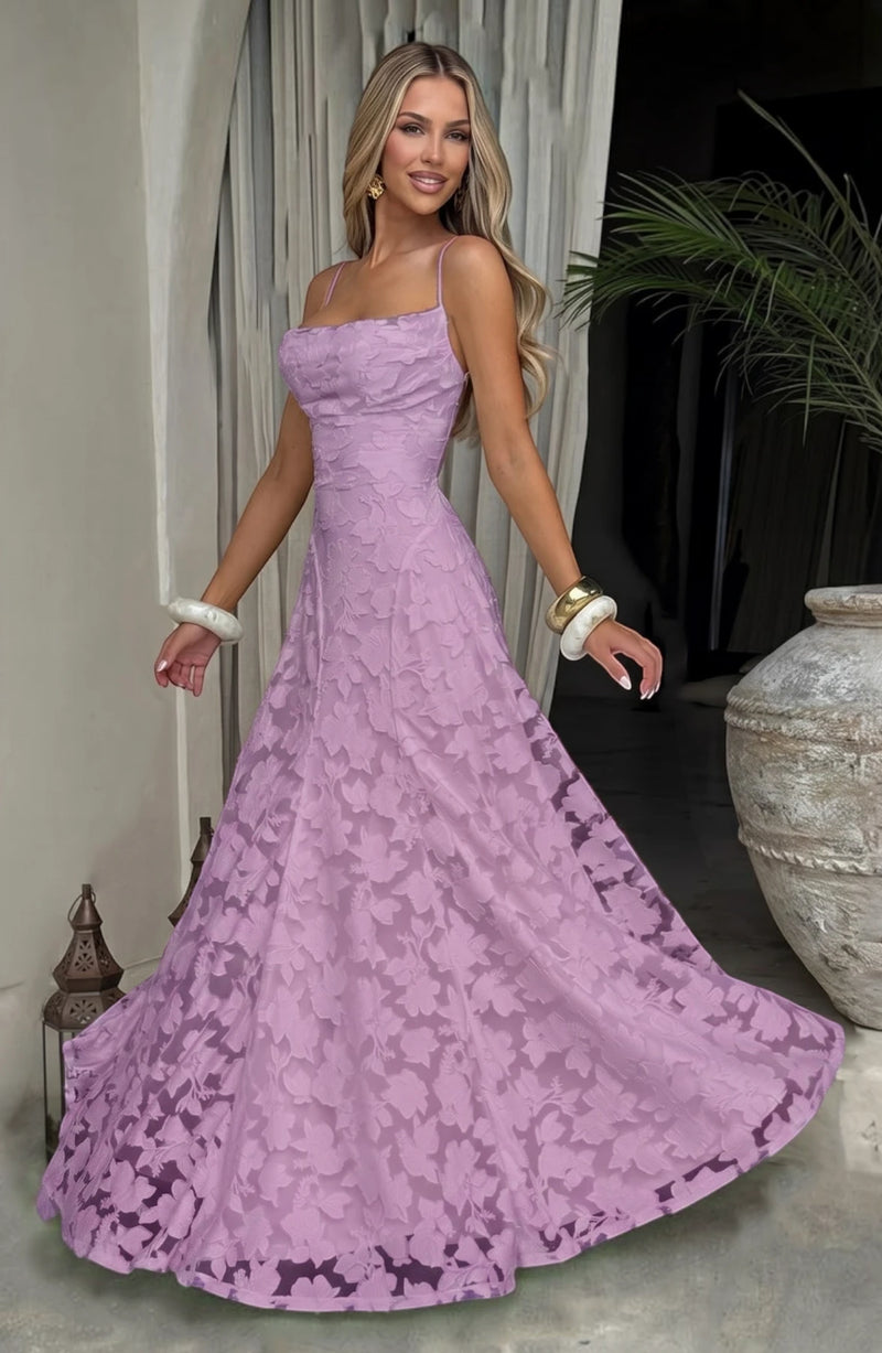 Flowy bridal dress by LORVENES featuring a romantic, elegant design with flowing fabric and intricate details for a wedding look.